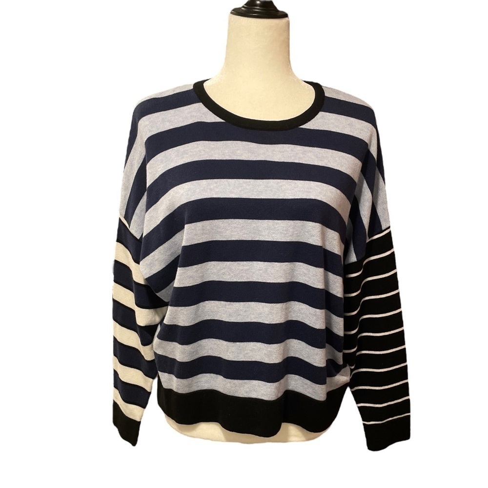 New WISPR Striped Crewneck Silk Blend Sweater